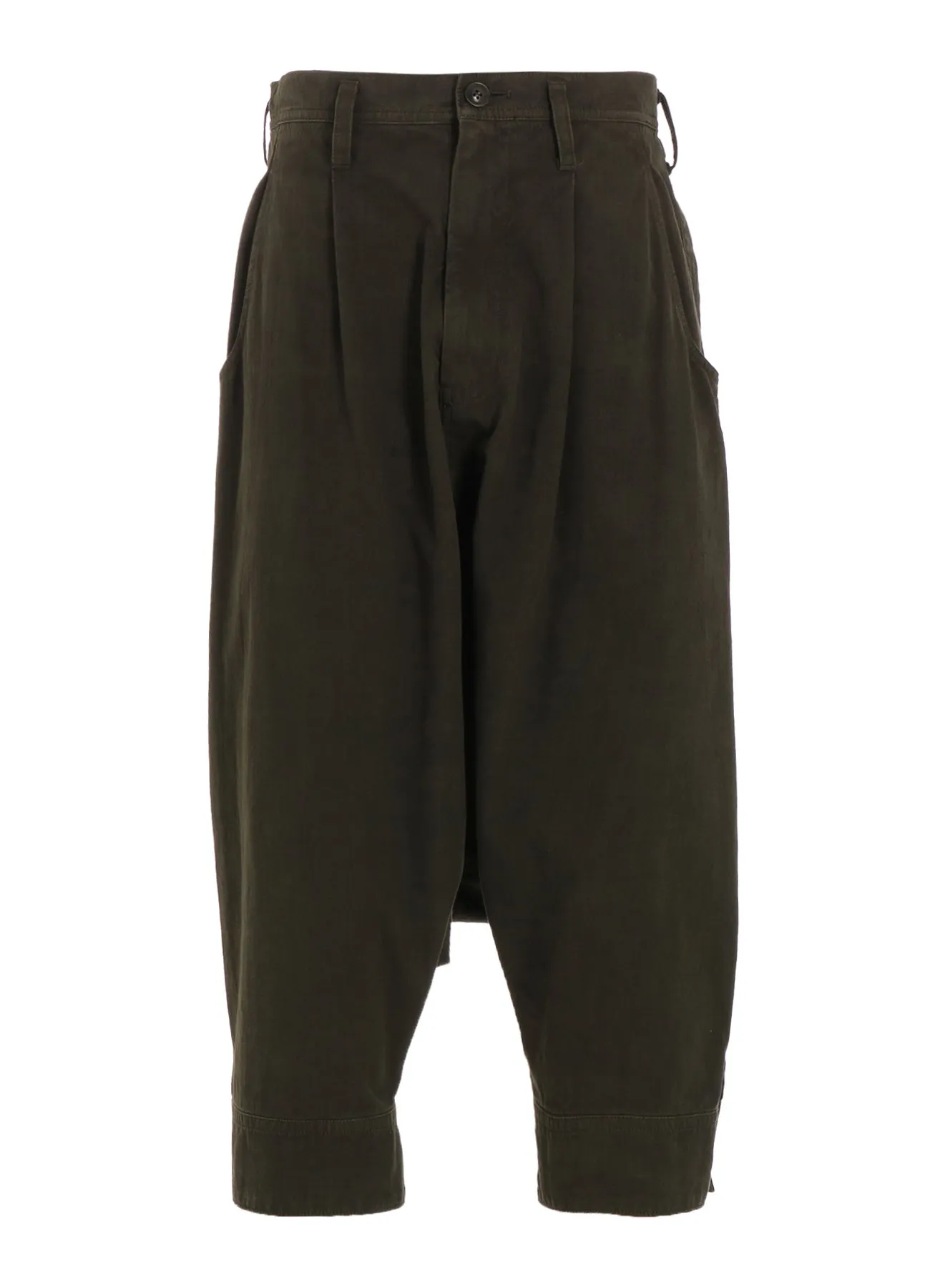 COTTON SLAB GARMENT DYEING CUFFED HEM SARROUEL PANTS sold by Yohji Yamamoto product image thumbnail 2