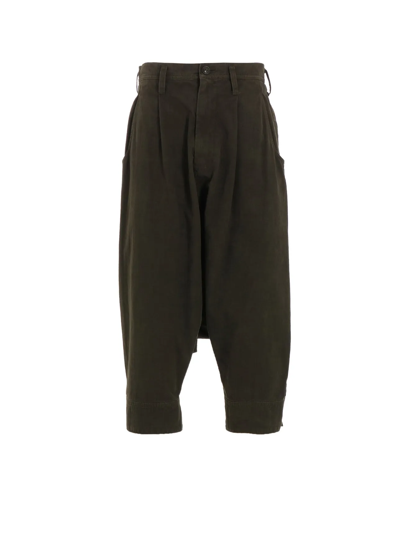 COTTON SLAB GARMENT DYEING CUFFED HEM SARROUEL PANTS sold by Yohji Yamamoto