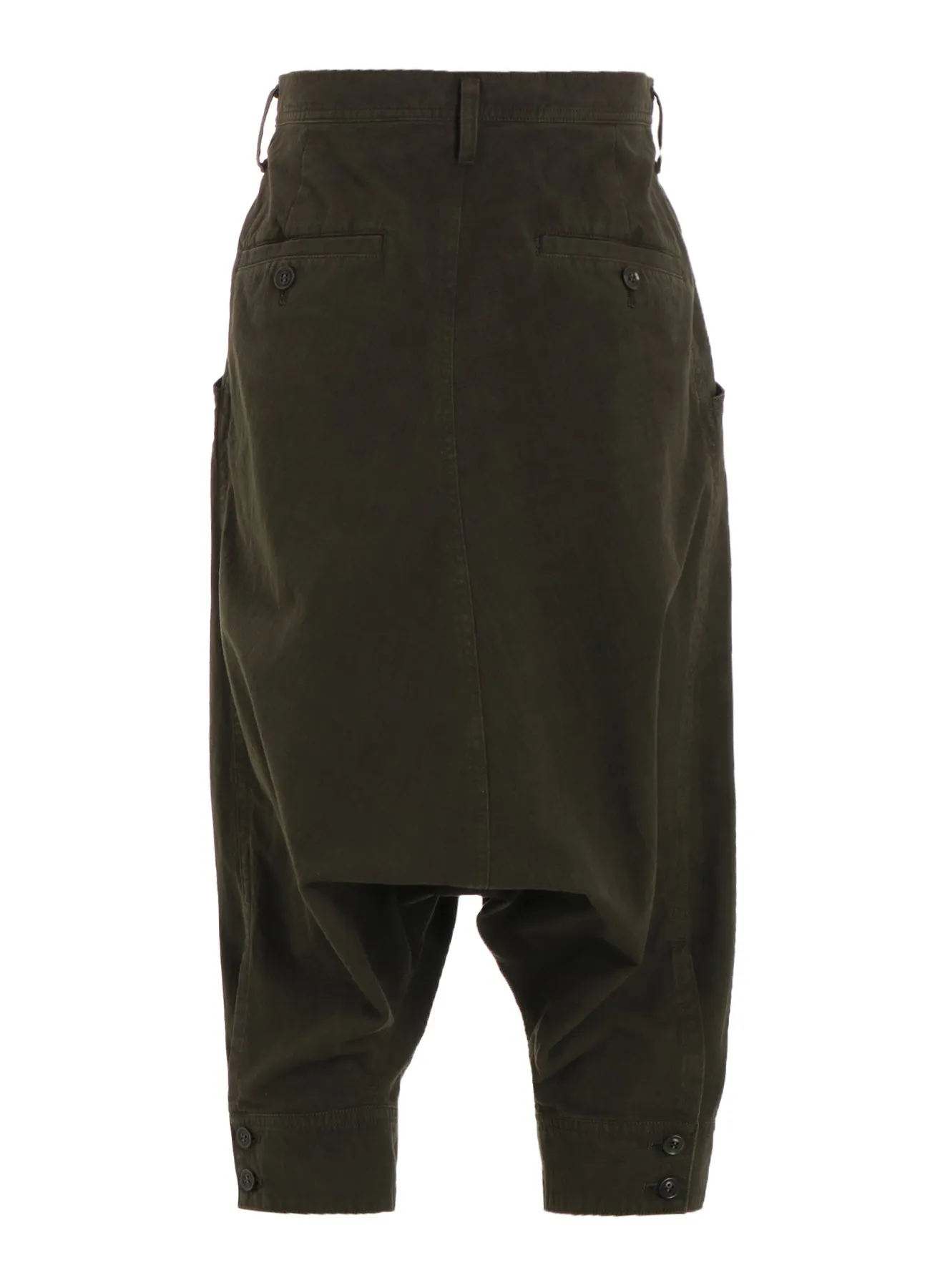 COTTON SLAB GARMENT DYEING CUFFED HEM SARROUEL PANTS sold by Yohji Yamamoto product image thumbnail 3