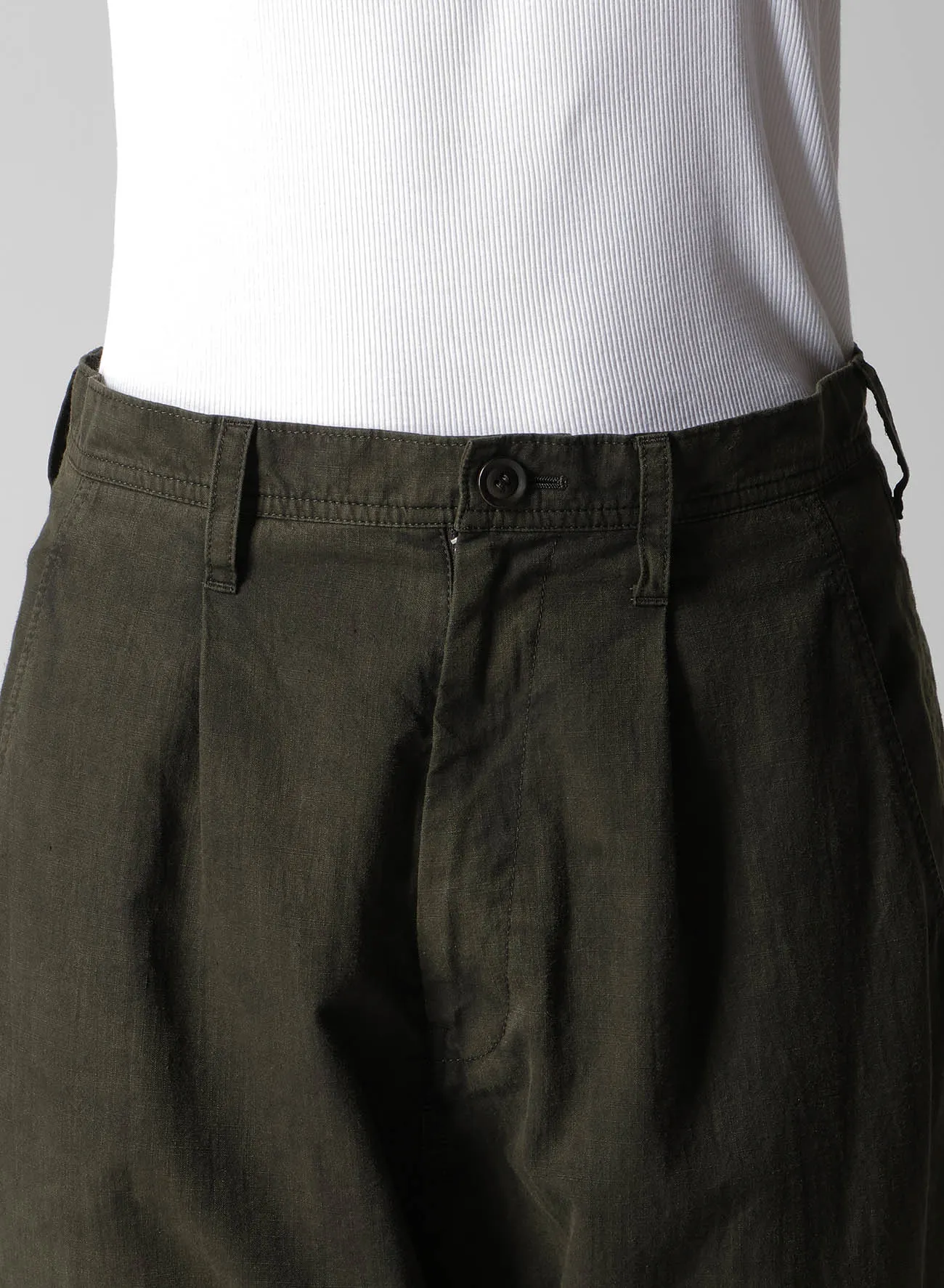 COTTON SLAB GARMENT DYEING CUFFED HEM SARROUEL PANTS sold by Yohji Yamamoto product image thumbnail 5