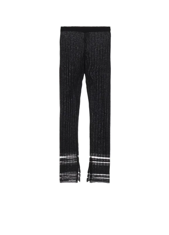 DROP NEEDLE RIB STRIPE LEGGINGS sold by Yohji Yamamoto