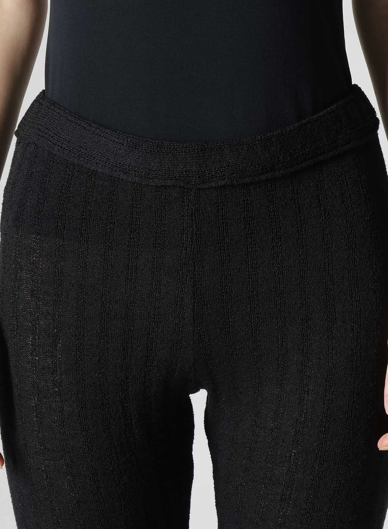 DROP NEEDLE RIB STRIPE LEGGINGS sold by Yohji Yamamoto product image thumbnail 5