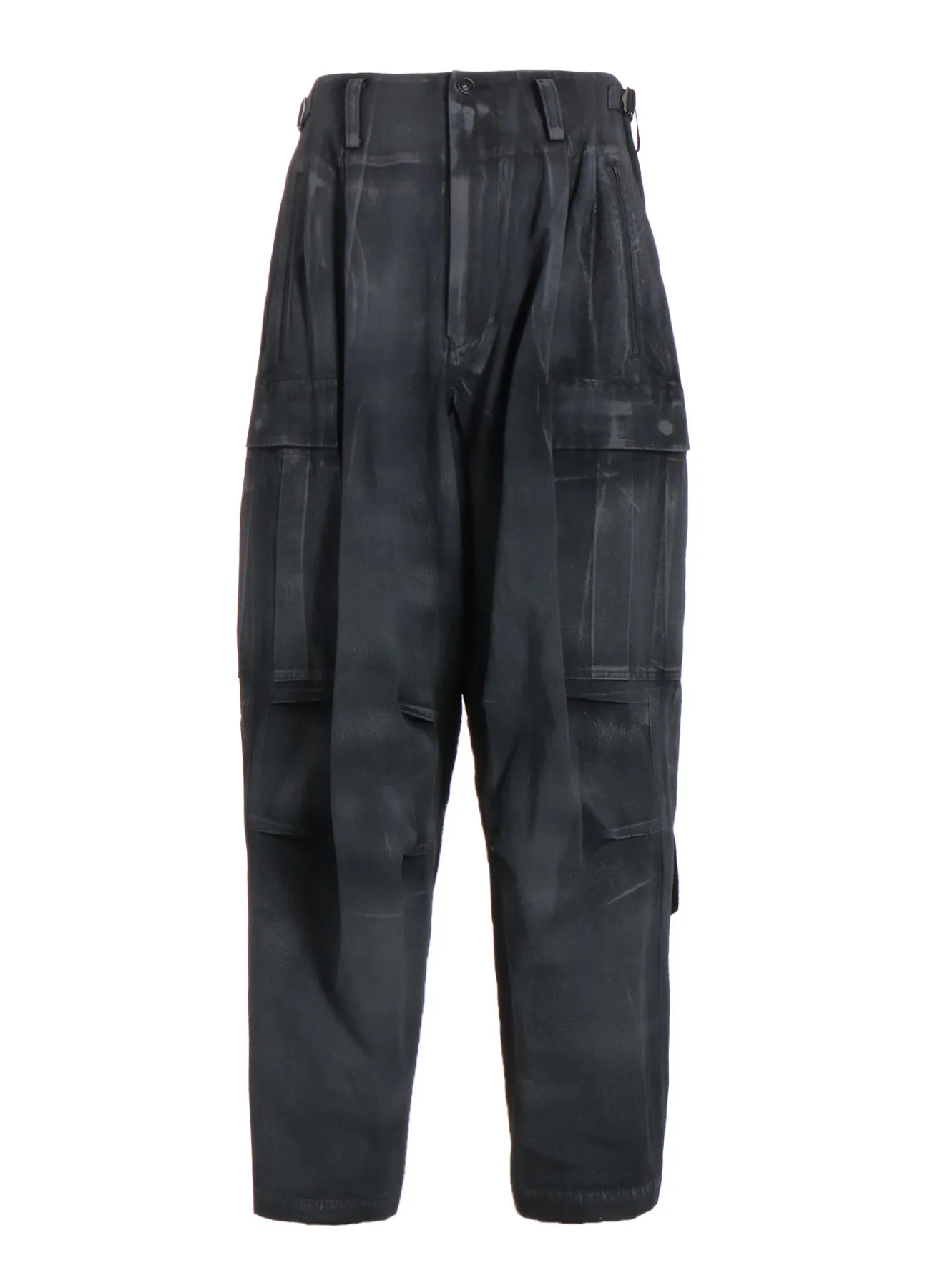 COTTON LINEN DUMP ROOLER PRINTING CARGO PANTS sold by Yohji Yamamoto product image thumbnail 2