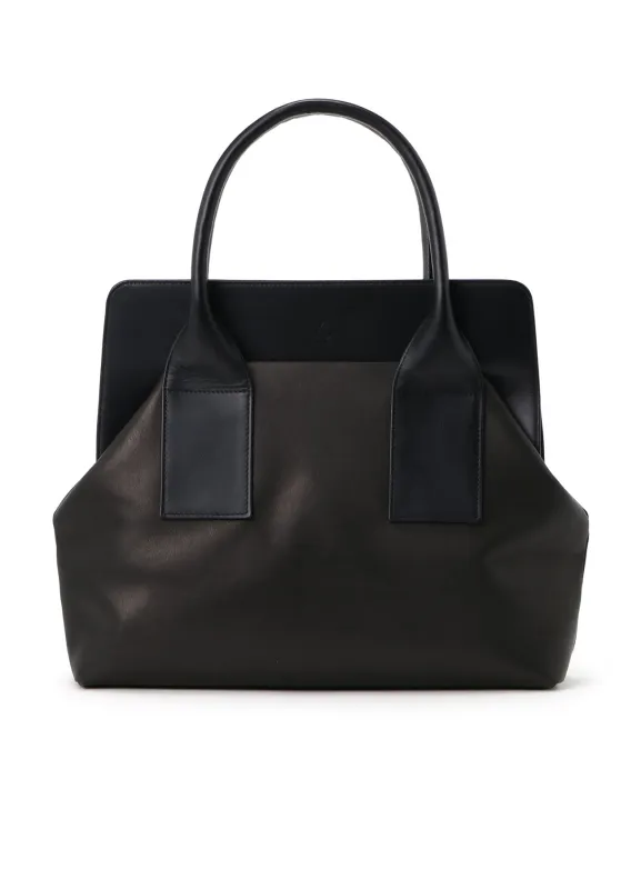 SMOOTH LEATHER COMBINATION CLASP BAG (L) sold by Yohji Yamamoto