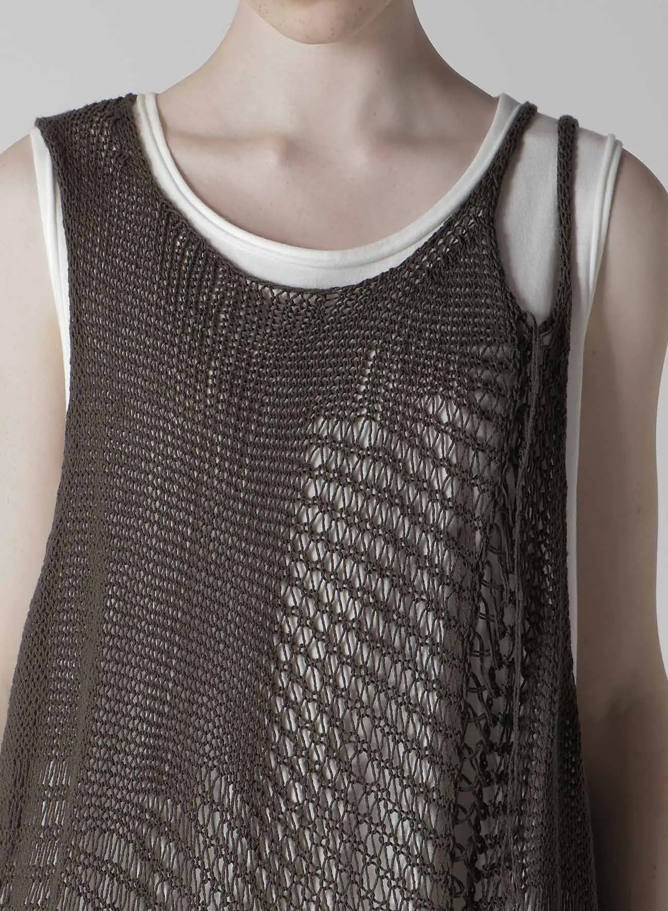 DAMAGE PROCESSED ASYMMETRIC SLEEVELESS KNIT sold by Yohji Yamamoto product image thumbnail 5
