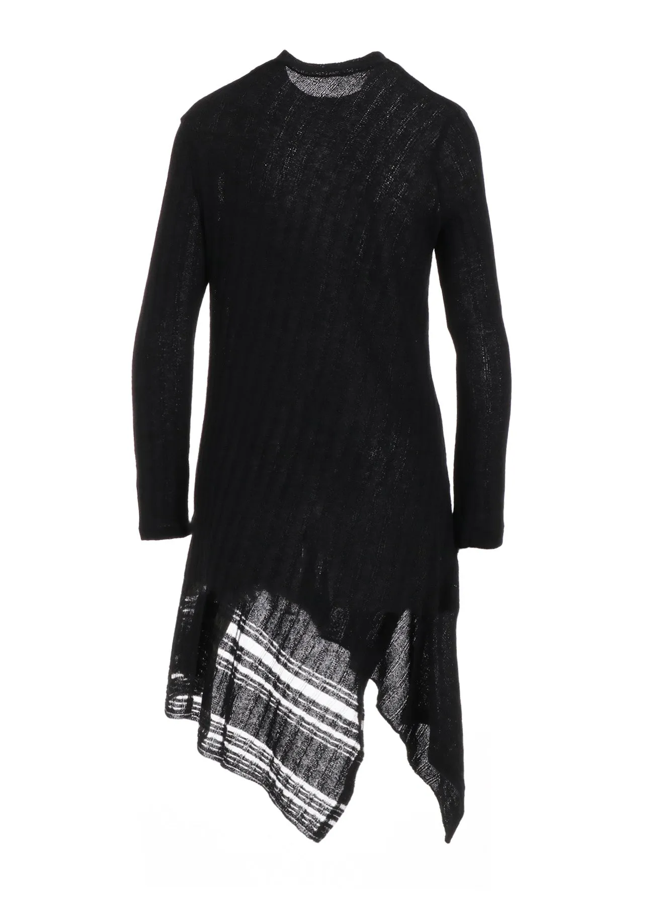 DROP NEEDLE RIB STRIPE ASYMMETRIC LONG CARDIGAN sold by Yohji Yamamoto product image thumbnail 4