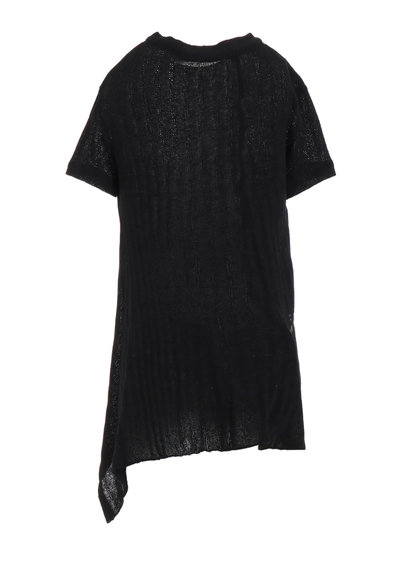 DROP NEEDLE RIB STRIPE ASYMMETRIC HEM PULLOVER sold by Yohji Yamamoto product image thumbnail 3