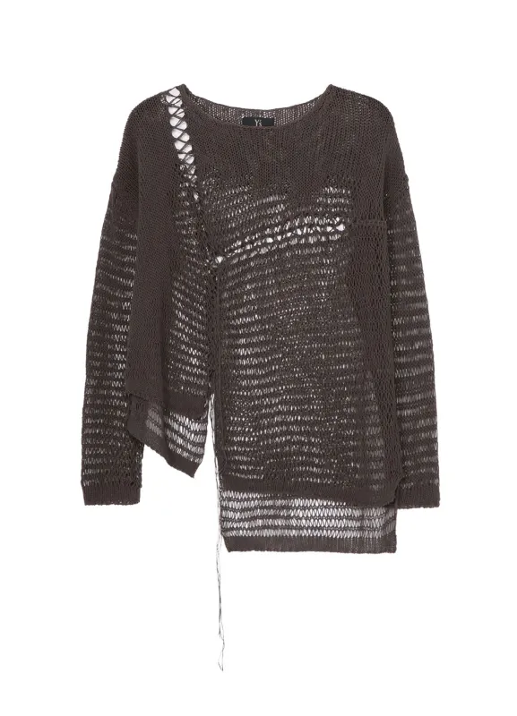 DAMAGE PROCESSED ASYMMETRIC LONG SLEEVE KNIT sold by Yohji Yamamoto