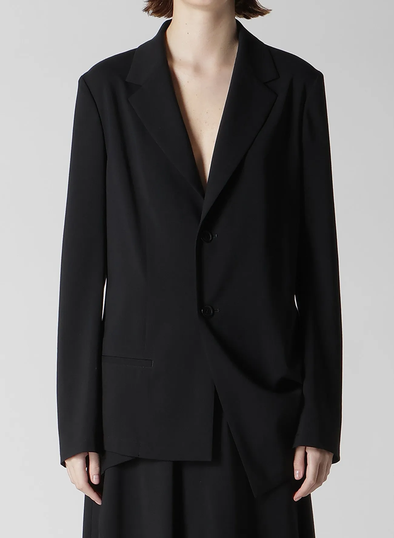 HARD-TWISTED LAWN LEFT SIDE DROPPED JACKET sold by Yohji Yamamoto product image thumbnail 5