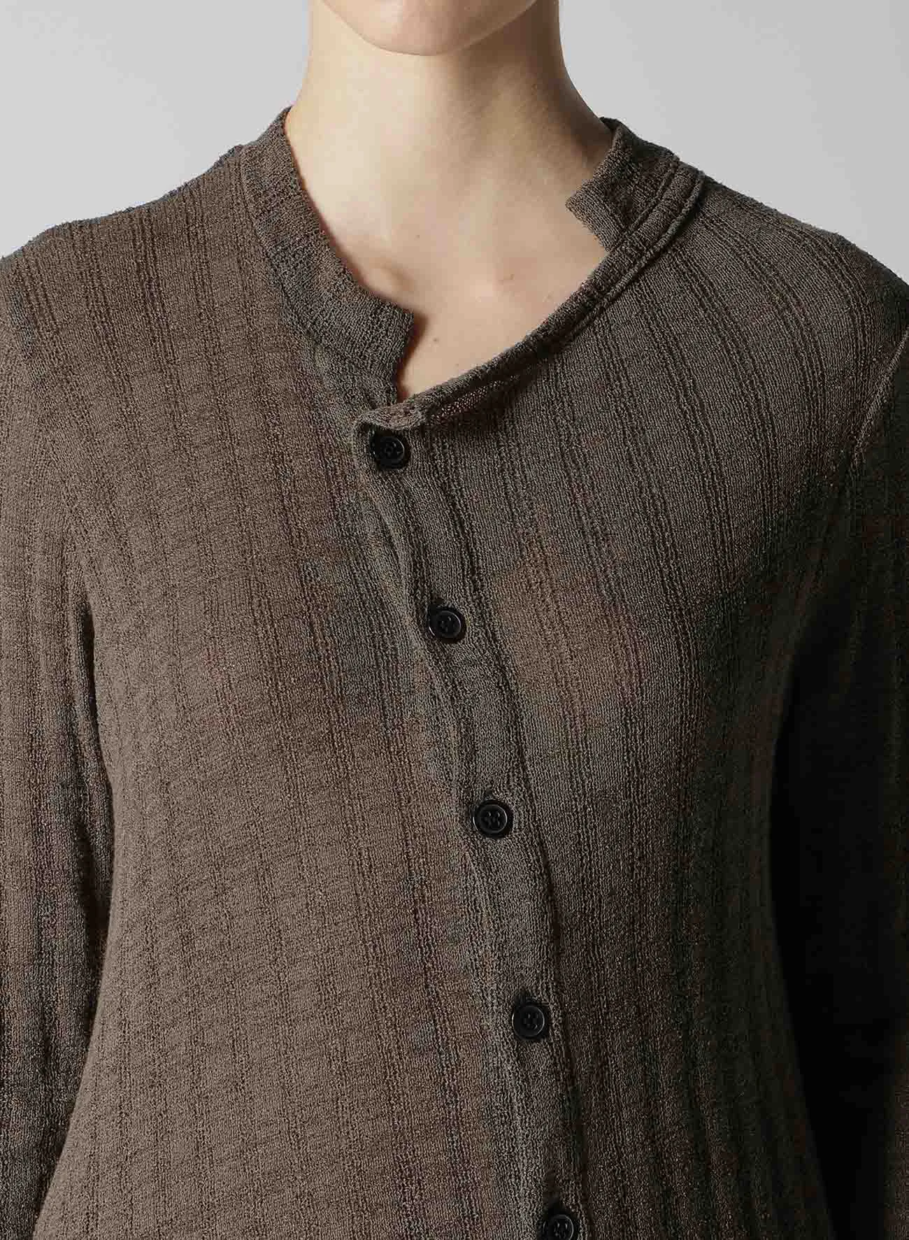 DROP NEEDLE RIB STRIPE ASYMMETRIC LONG CARDIGAN sold by Yohji Yamamoto product image thumbnail 5