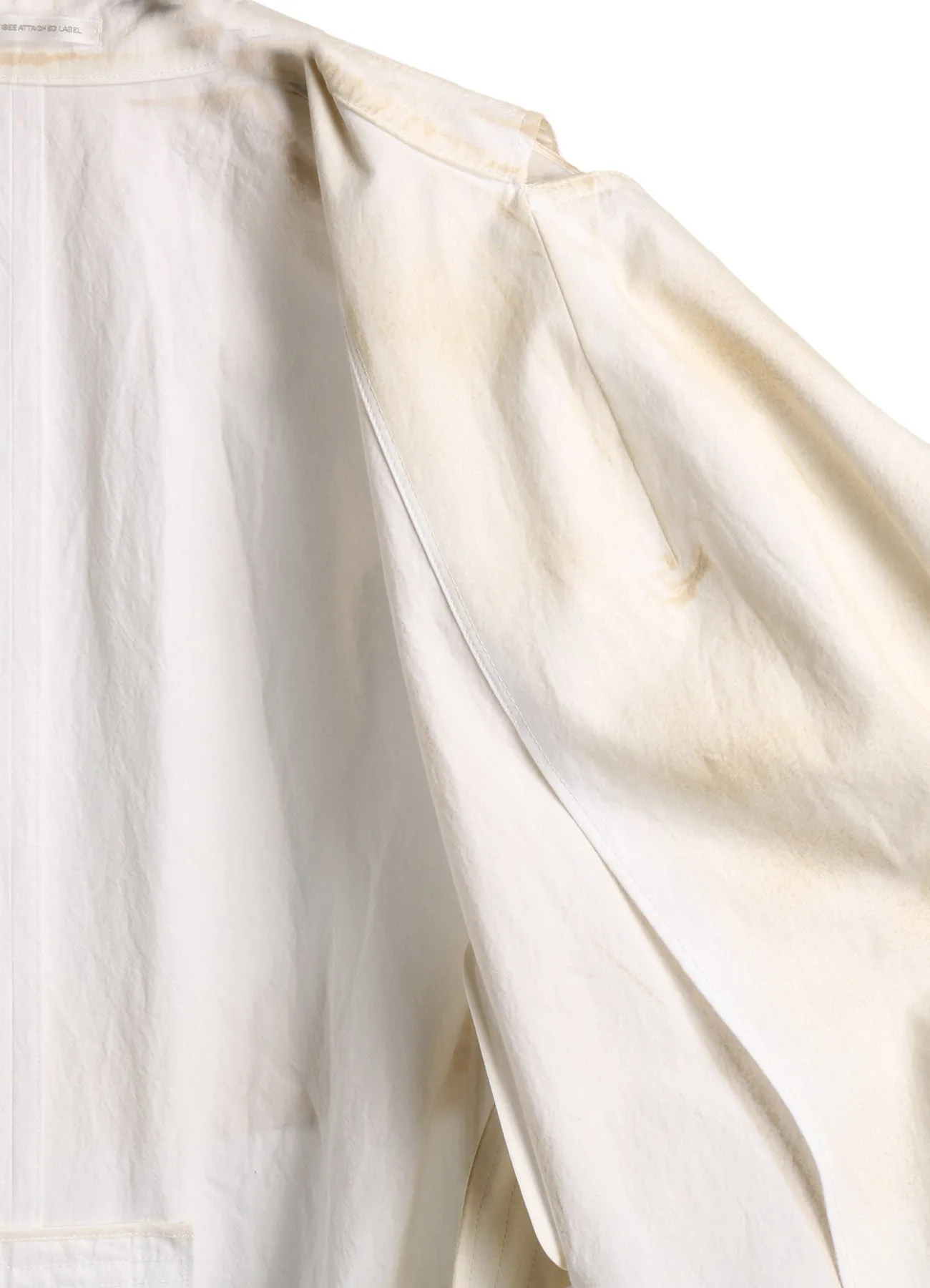 COTTON LINEN DUMP ROOLER PRINTING TRENCH COAT sold by Yohji Yamamoto product image thumbnail 4