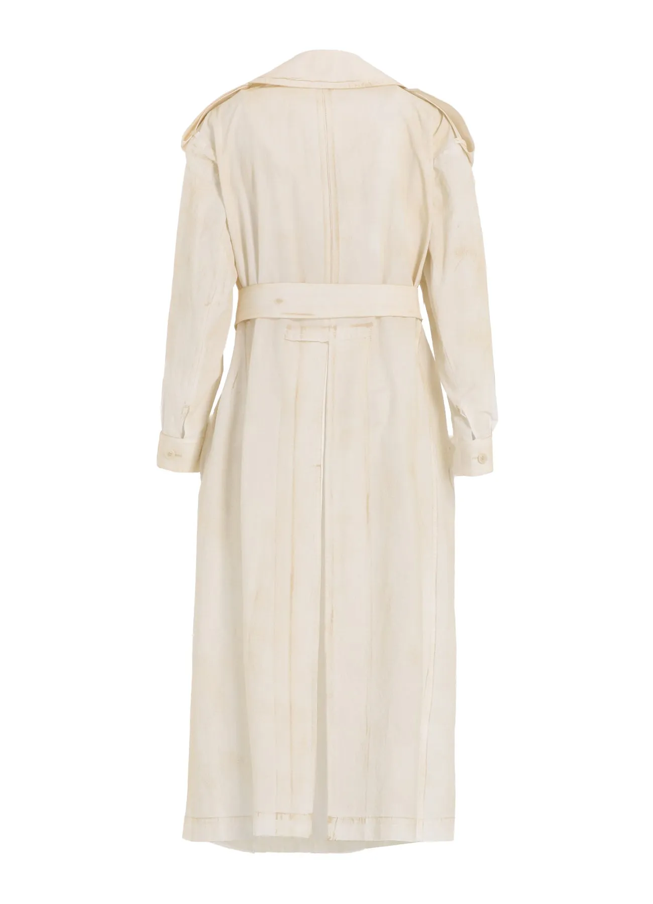 COTTON LINEN DUMP ROOLER PRINTING TRENCH COAT sold by Yohji Yamamoto product image thumbnail 3