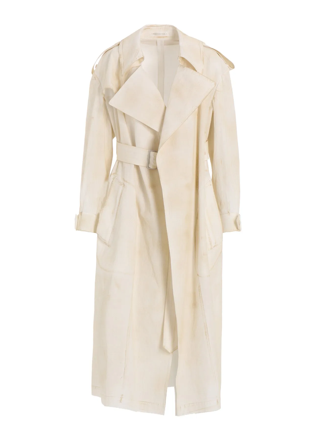 COTTON LINEN DUMP ROOLER PRINTING TRENCH COAT sold by Yohji Yamamoto product image thumbnail 2
