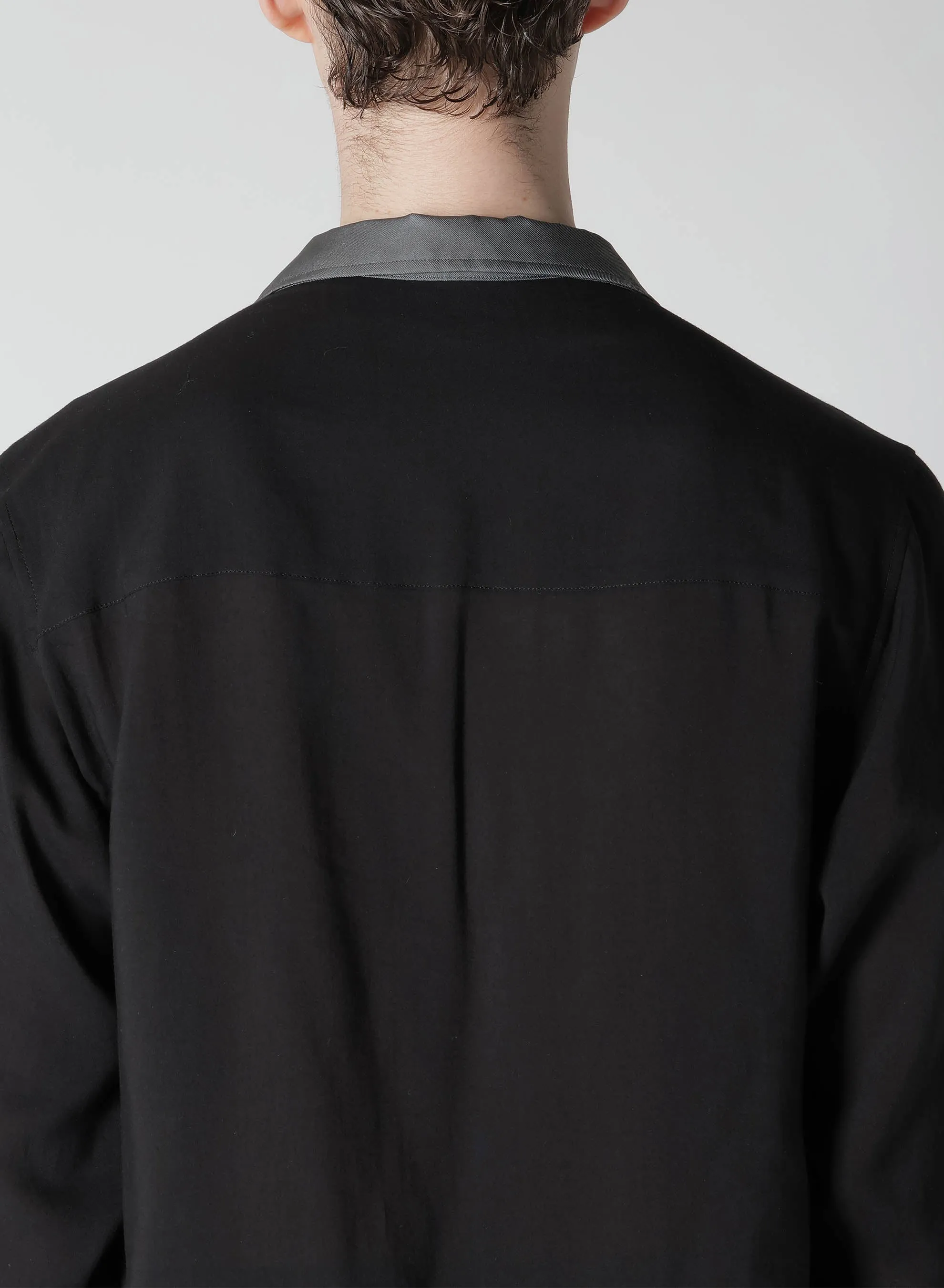 CELLULOSE LOAN OPEN COLLAR B W/ DIFFERNT FABRIC sold by Yohji Yamamoto product image thumbnail 4