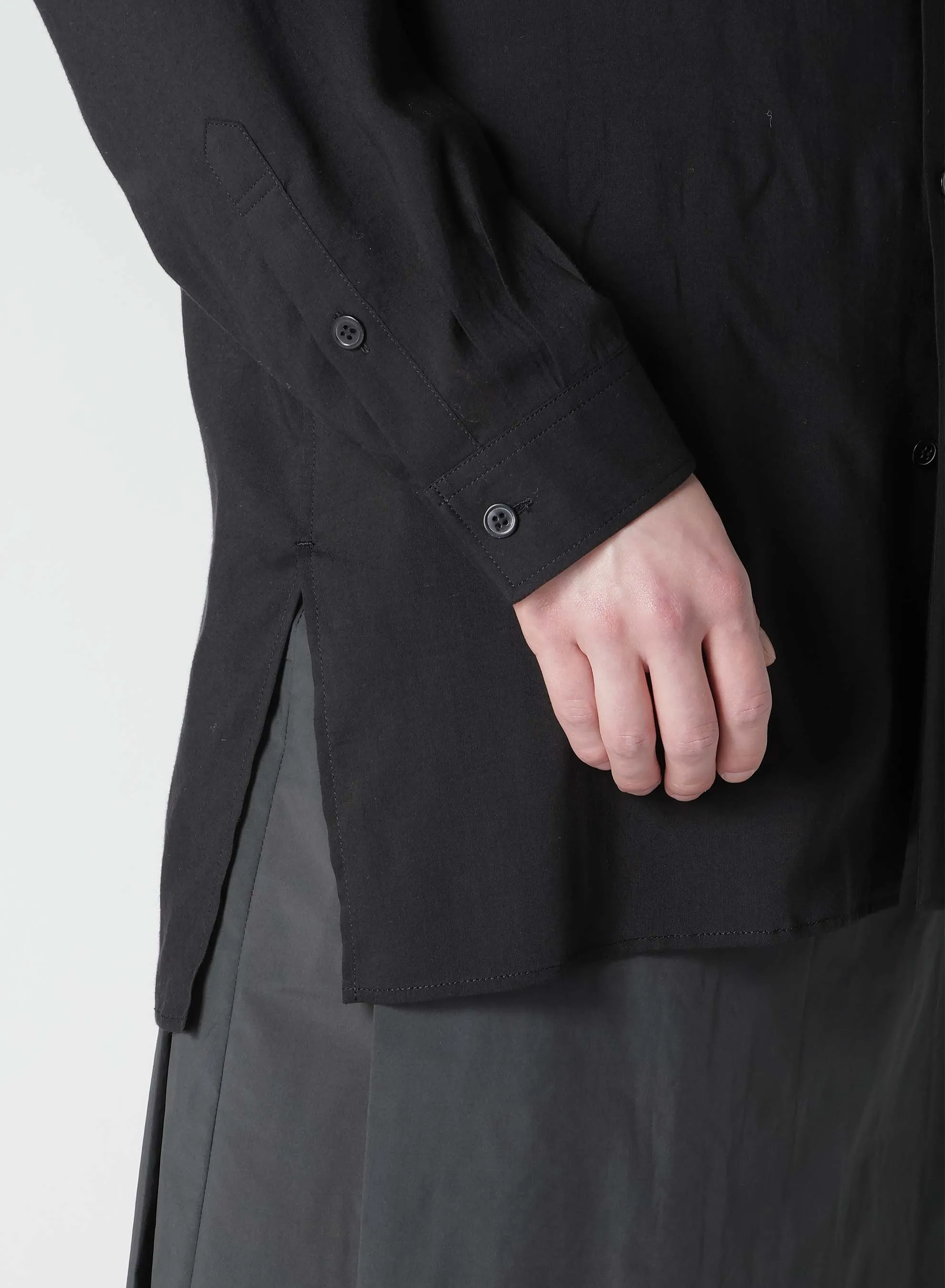CELLULOSE LOAN OPEN COLLAR B W/ DIFFERNT FABRIC sold by Yohji Yamamoto product image thumbnail 5
