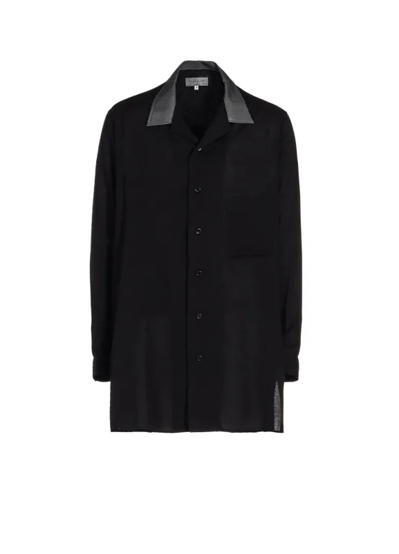 CELLULOSE LOAN OPEN COLLAR B W/ DIFFERNT FABRIC made by Yohji Yamamoto