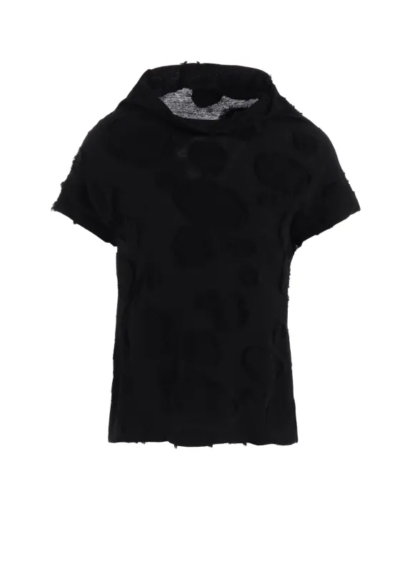 C40/-SZ + 20/-DOT JQ HIGH NECK SHORT SLV T sold by Yohji Yamamoto