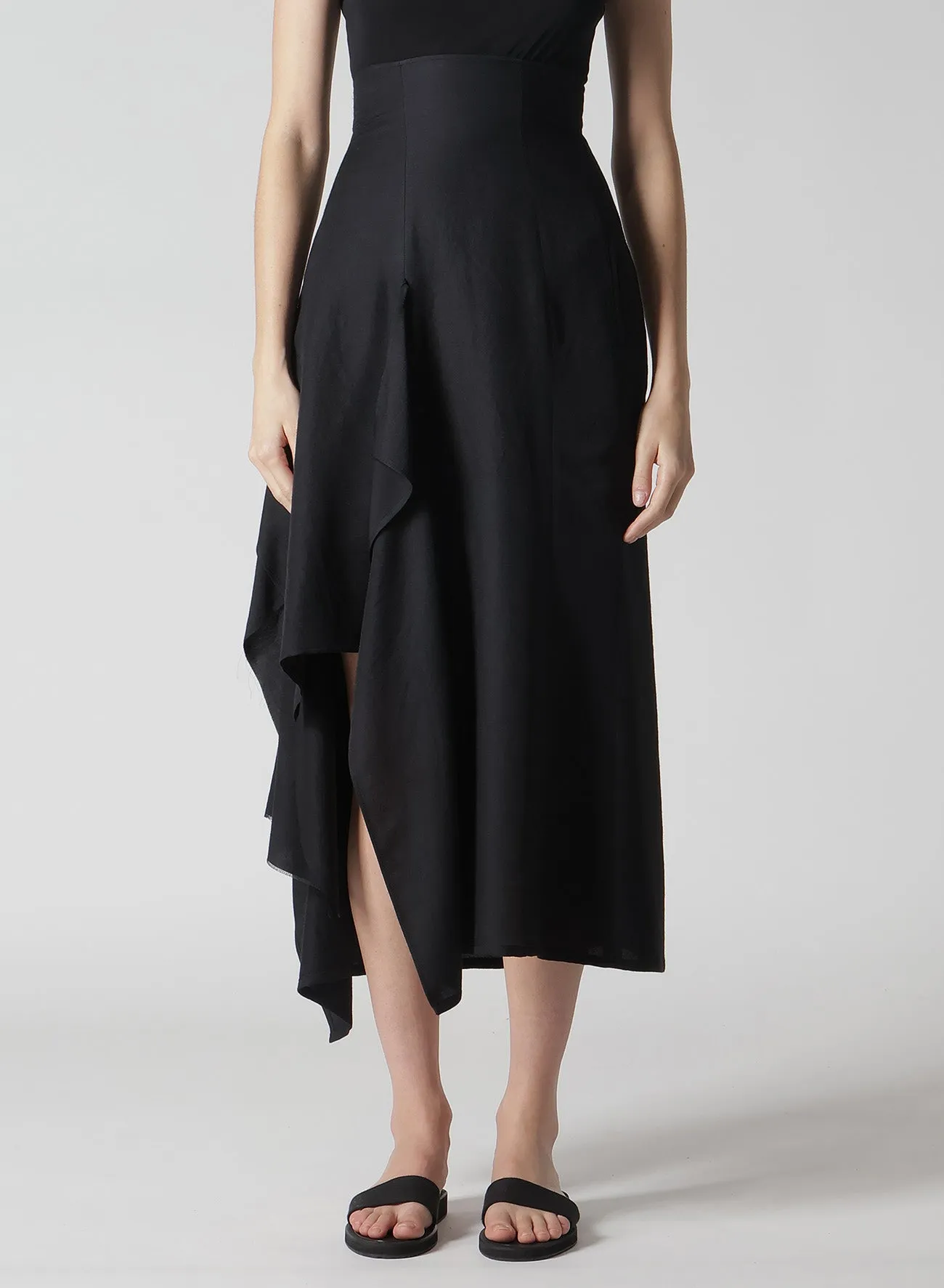 S/W TWILL R DRAPED HIGH WAIST SKT sold by Yohji Yamamoto product image thumbnail 2