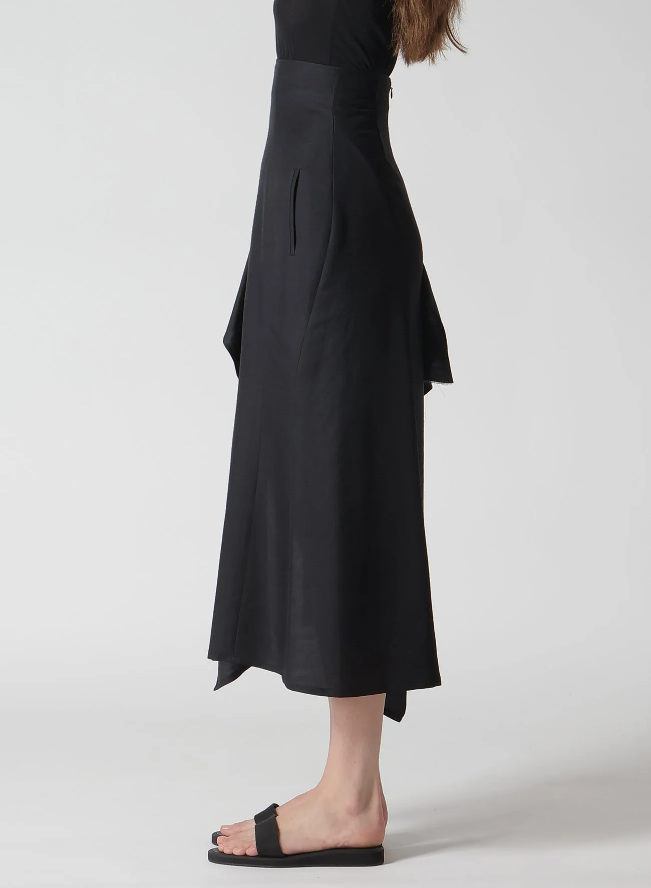 S/W TWILL R DRAPED HIGH WAIST SKT sold by Yohji Yamamoto product image thumbnail 4