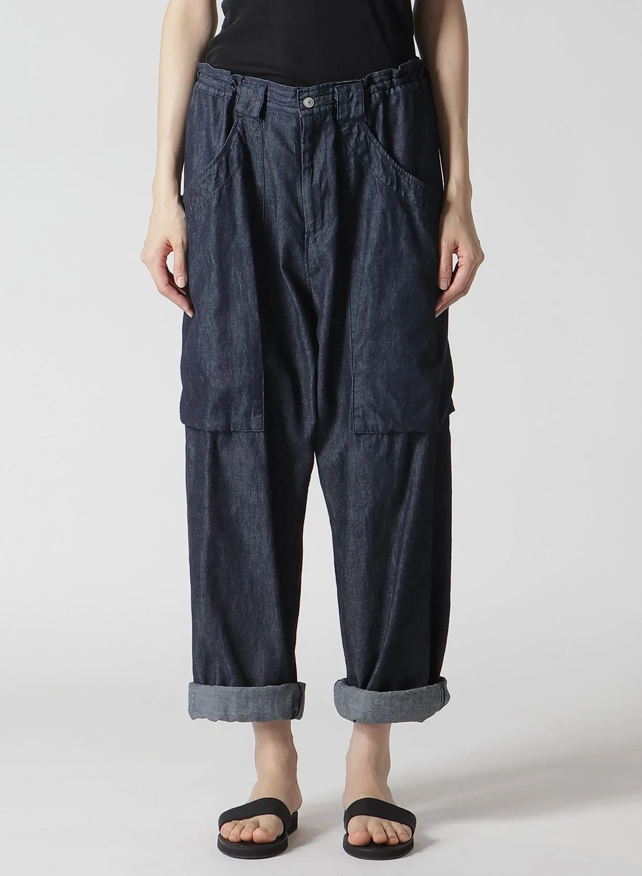 6oz TWILL DENIM B POCKET DETAIL PANTS sold by Yohji Yamamoto product image thumbnail 2
