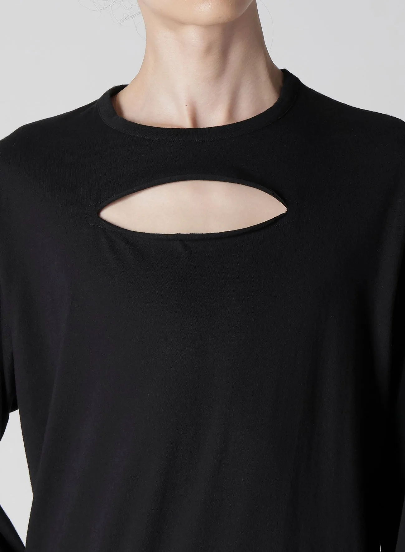 COMBED SINGLE JERSEY SLIT DETAIL L SLEEVE T A sold by Yohji Yamamoto product image thumbnail 3