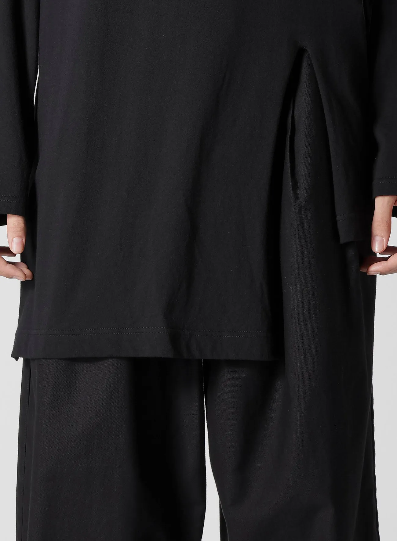COMBED SINGLE JERSEY SLIT DETAIL L SLEEVE T A sold by Yohji Yamamoto product image thumbnail 5