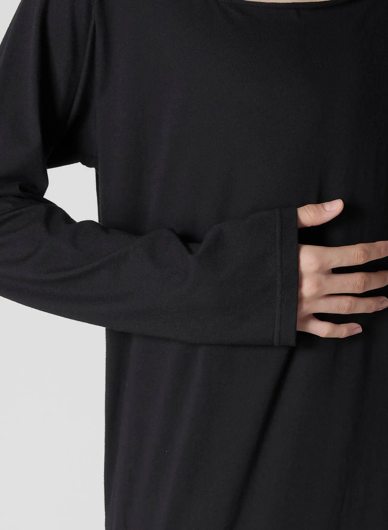 COMBED SINGLE JERSEY SLIT DETAIL L SLEEVE T A sold by Yohji Yamamoto product image thumbnail 4