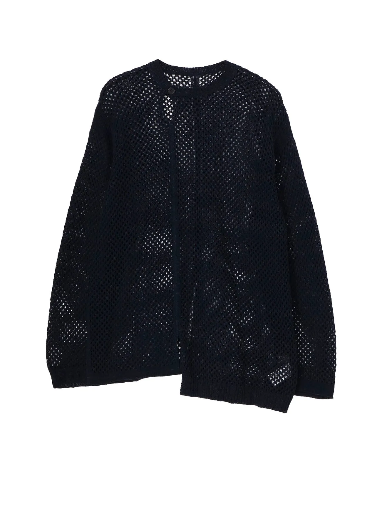 5G HEMMED PATTERN MESH PANEL PULLOVER sold by Yohji Yamamoto