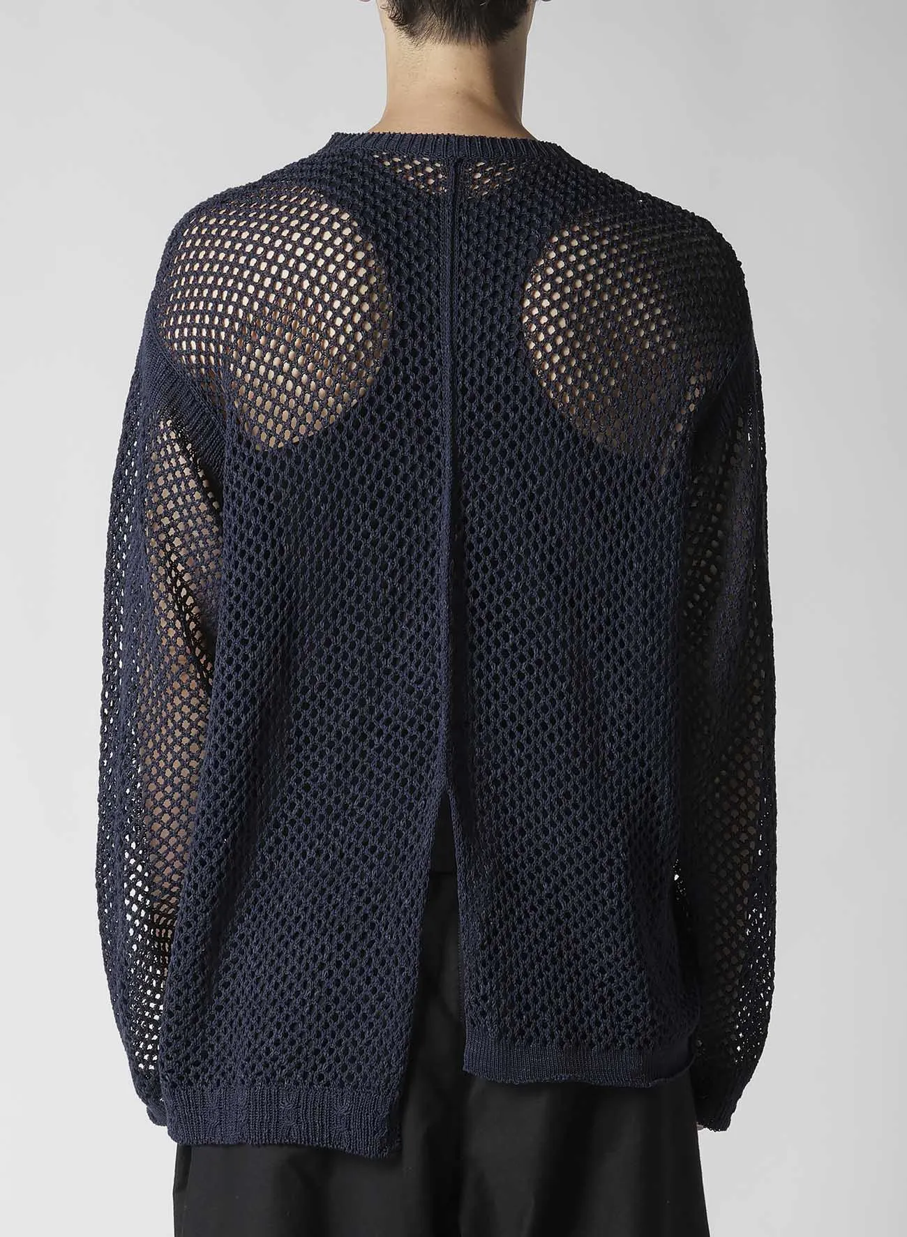 5G HEMMED PATTERN MESH PANEL PULLOVER sold by Yohji Yamamoto product image thumbnail 3