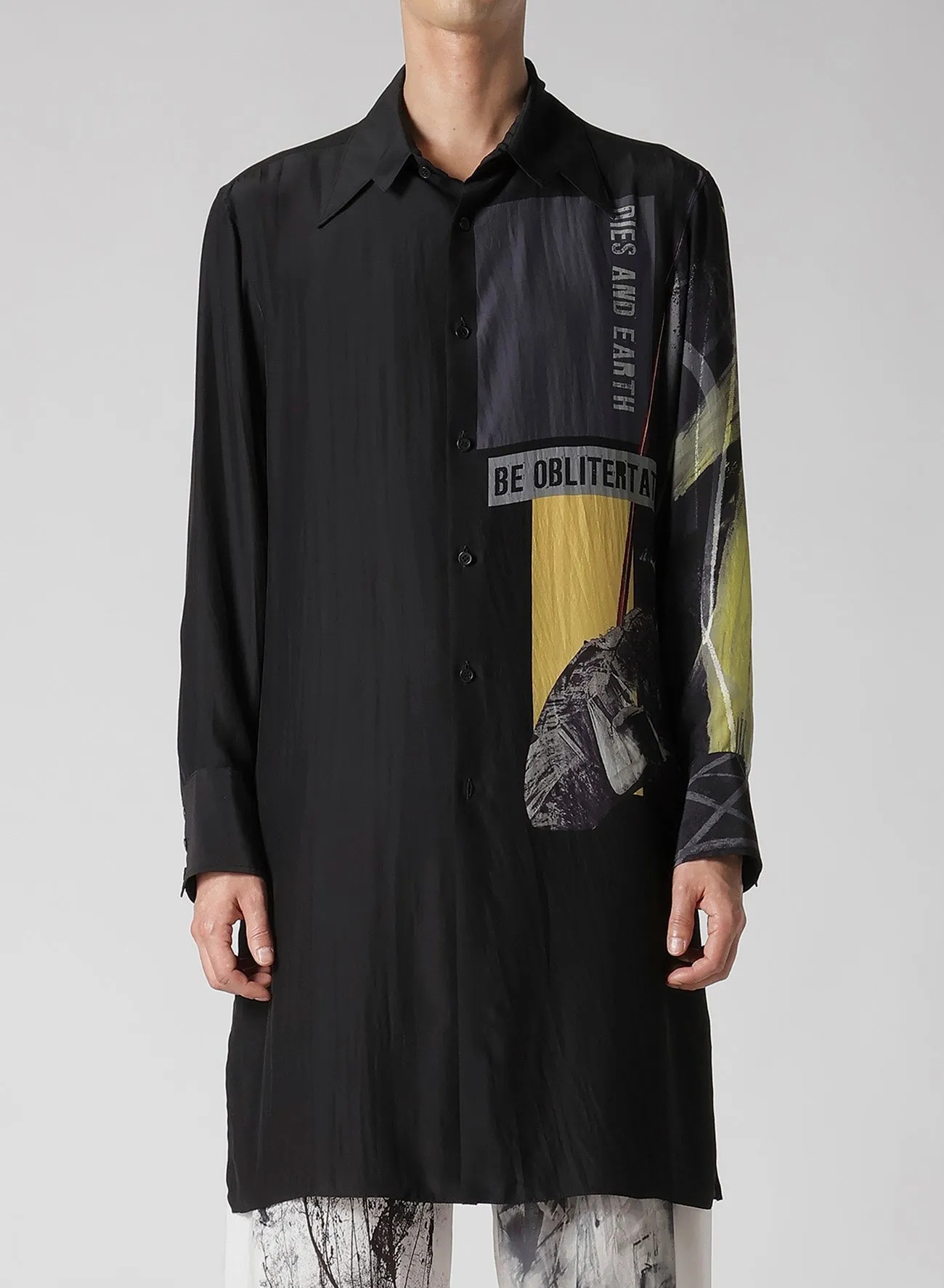 CUTTING COLLAR PRINTED BLOUSE sold by Yohji Yamamoto product image thumbnail 2