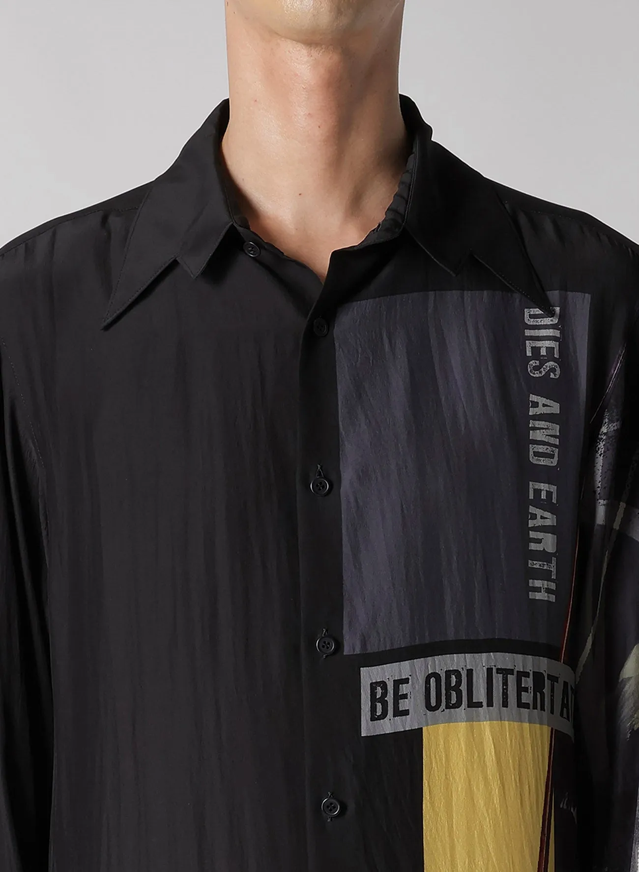 CUTTING COLLAR PRINTED BLOUSE sold by Yohji Yamamoto product image thumbnail 4
