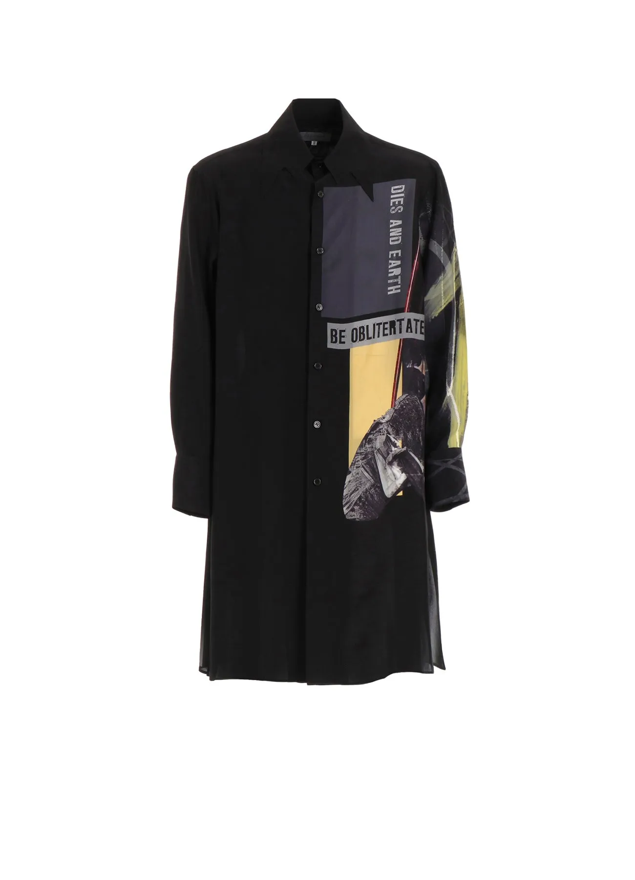 CUTTING COLLAR PRINTED BLOUSE sold by Yohji Yamamoto