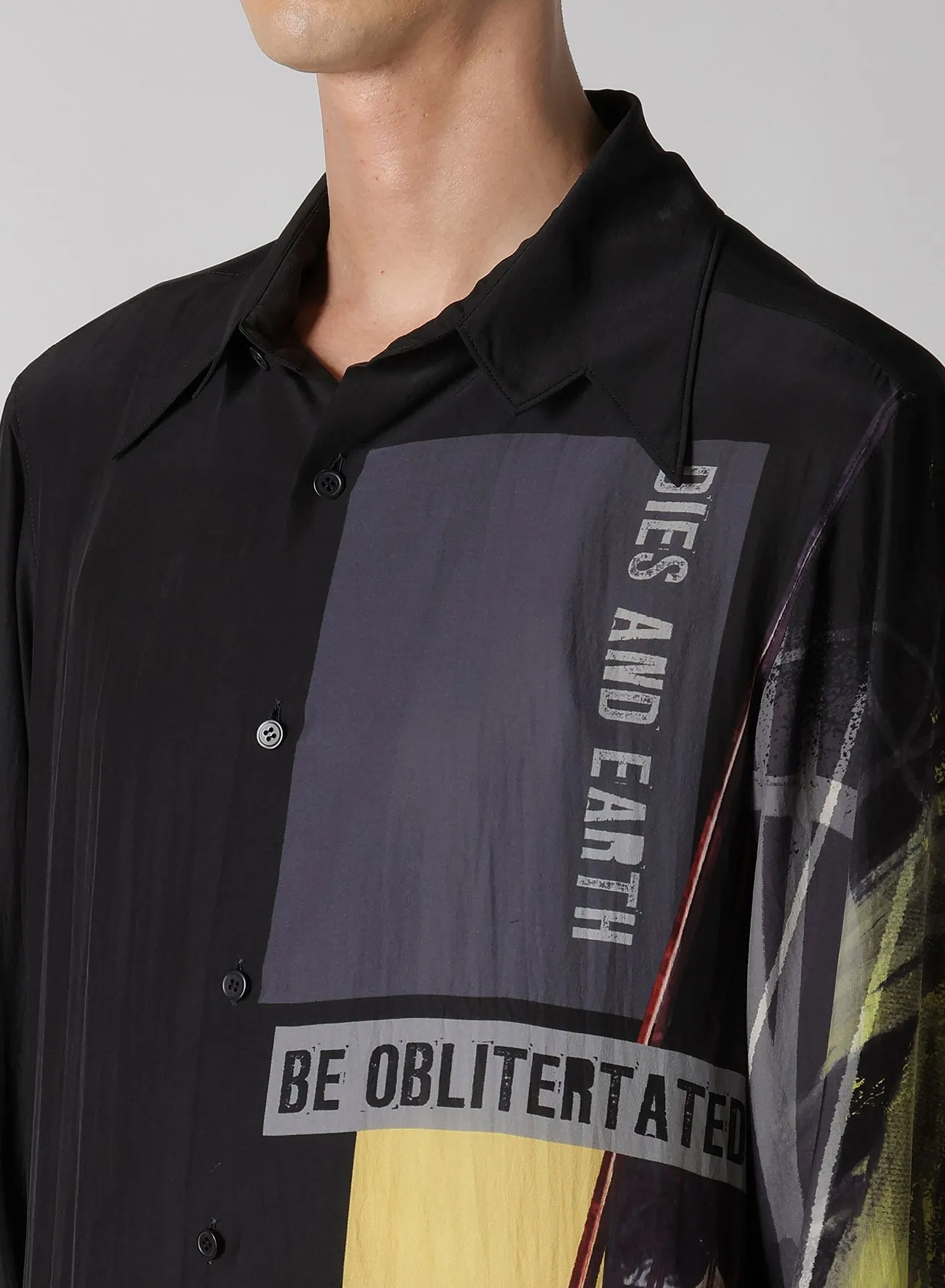 CUTTING COLLAR PRINTED BLOUSE sold by Yohji Yamamoto product image thumbnail 5