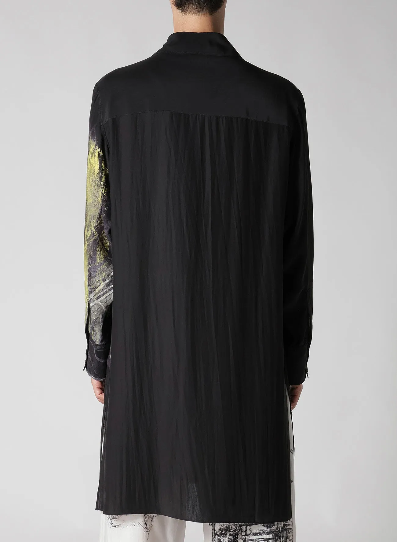 CUTTING COLLAR PRINTED BLOUSE sold by Yohji Yamamoto product image thumbnail 3