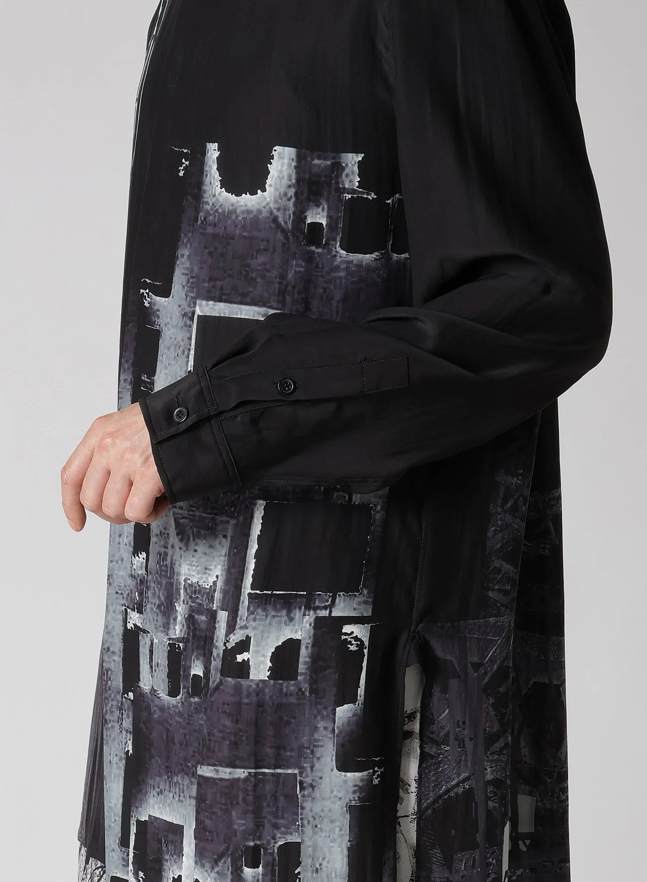 WHEEL PRINTED ASYMMETRY BLOUSE sold by Yohji Yamamoto product image thumbnail 5