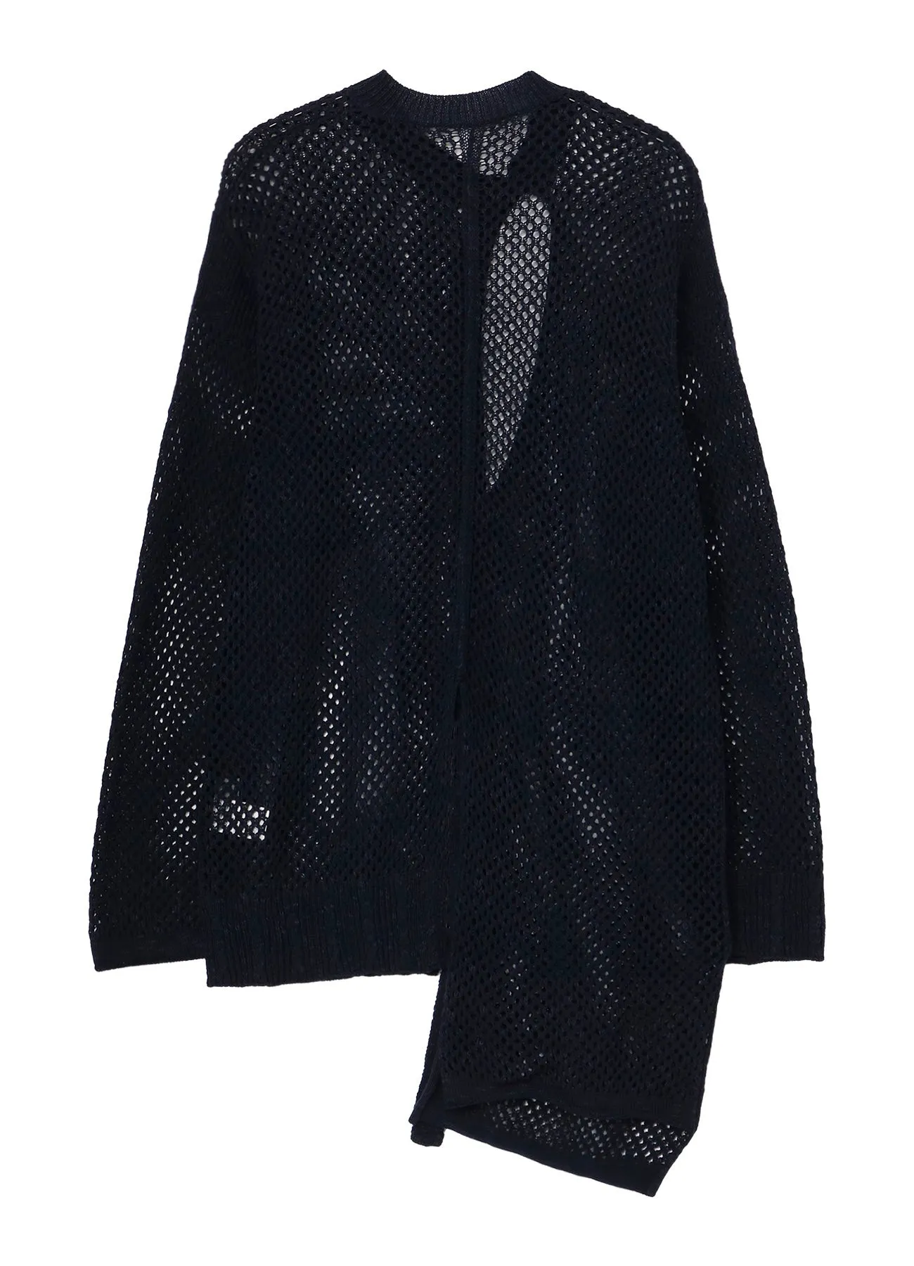 5G HEMMED PATTERN MESH ASYMMETRIC CARDIGAN sold by Yohji Yamamoto product image thumbnail 3