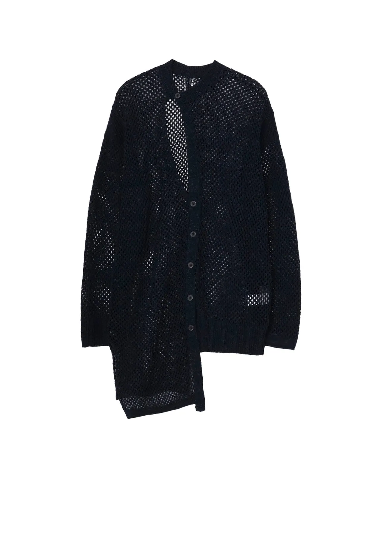 5G HEMMED PATTERN MESH ASYMMETRIC CARDIGAN sold by Yohji Yamamoto