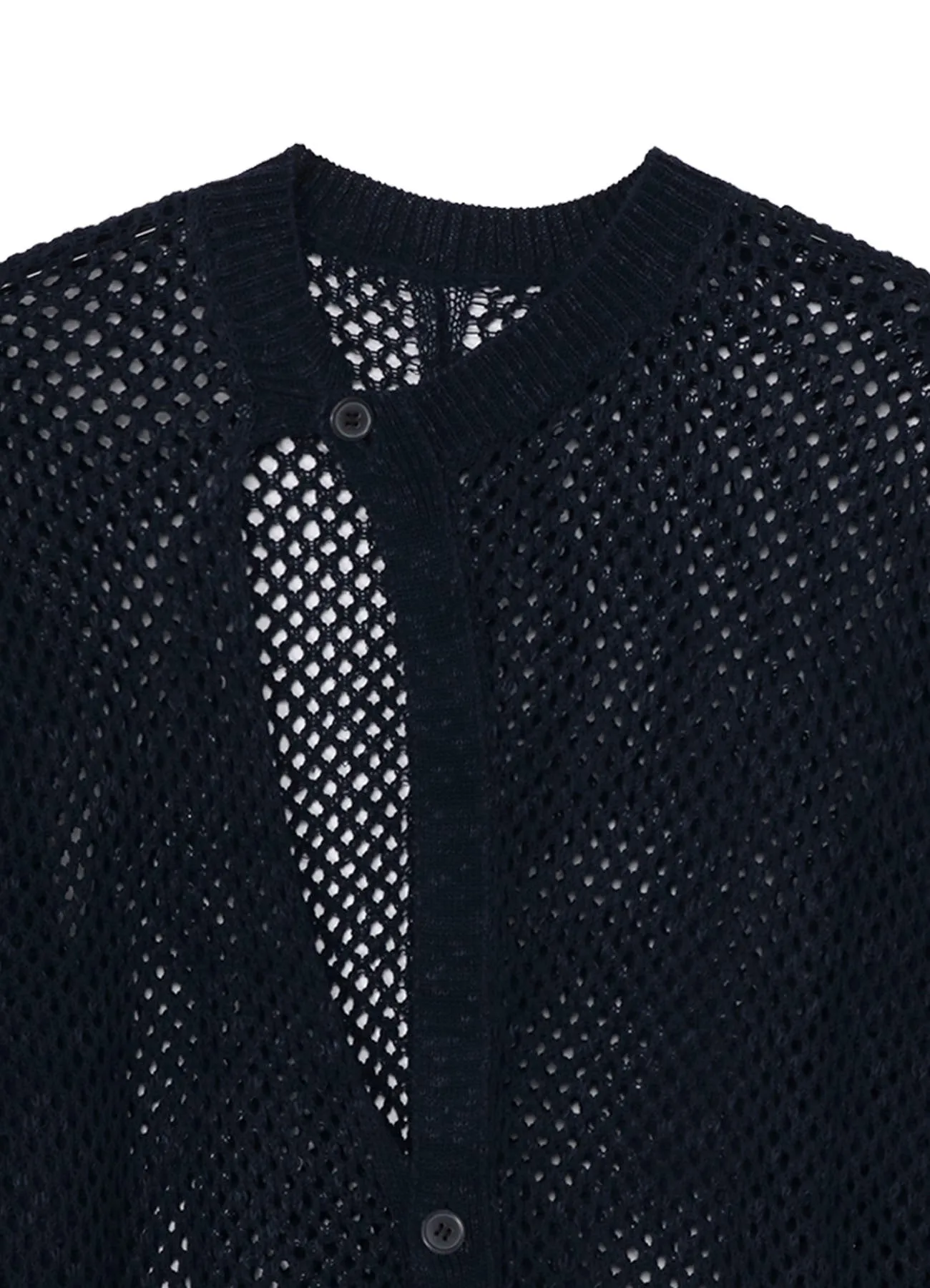 5G HEMMED PATTERN MESH ASYMMETRIC CARDIGAN sold by Yohji Yamamoto product image thumbnail 4