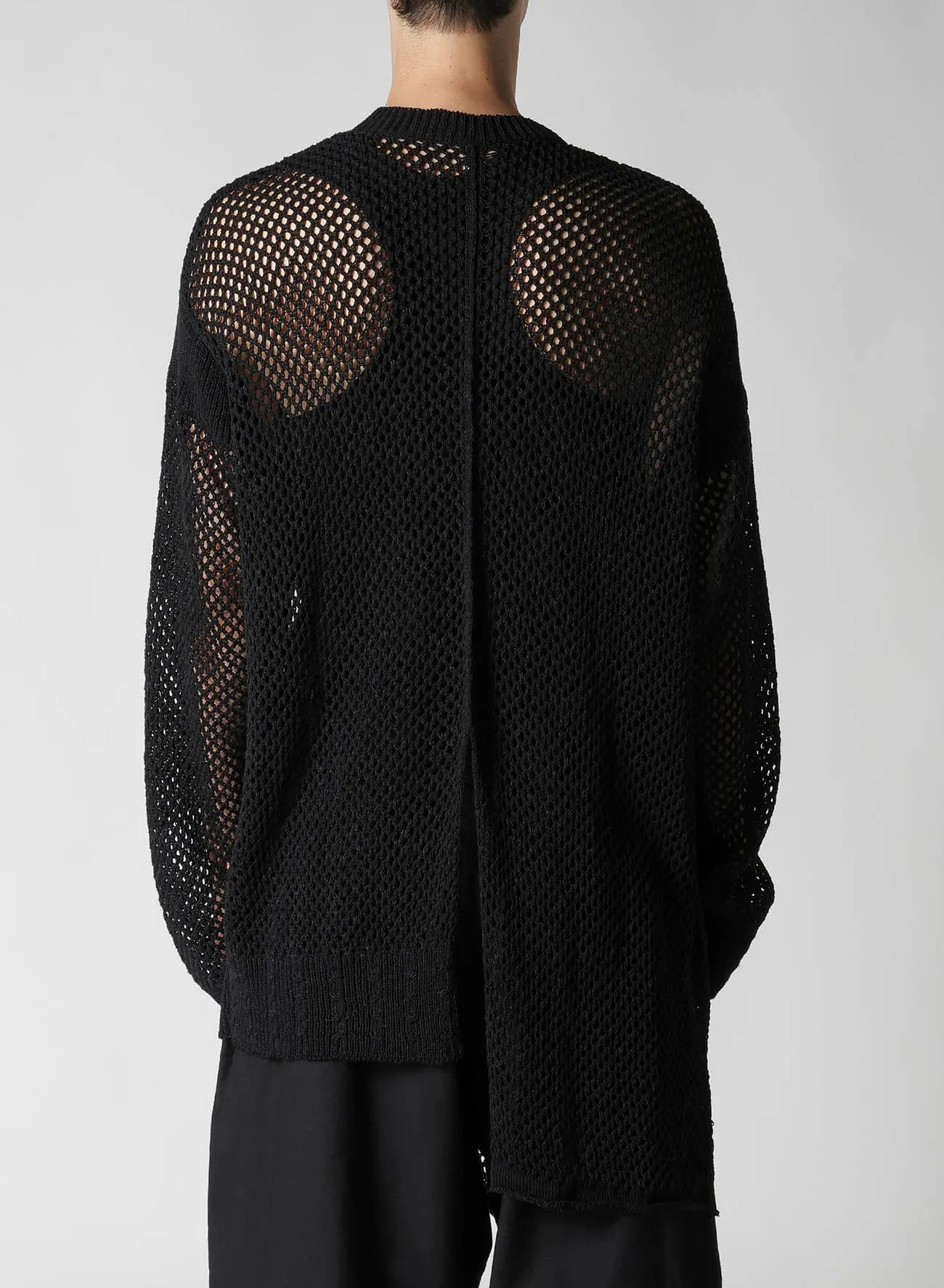 5G HEMMED PATTERN MESH ASYMMETRIC CARDIGAN sold by Yohji Yamamoto product image thumbnail 3