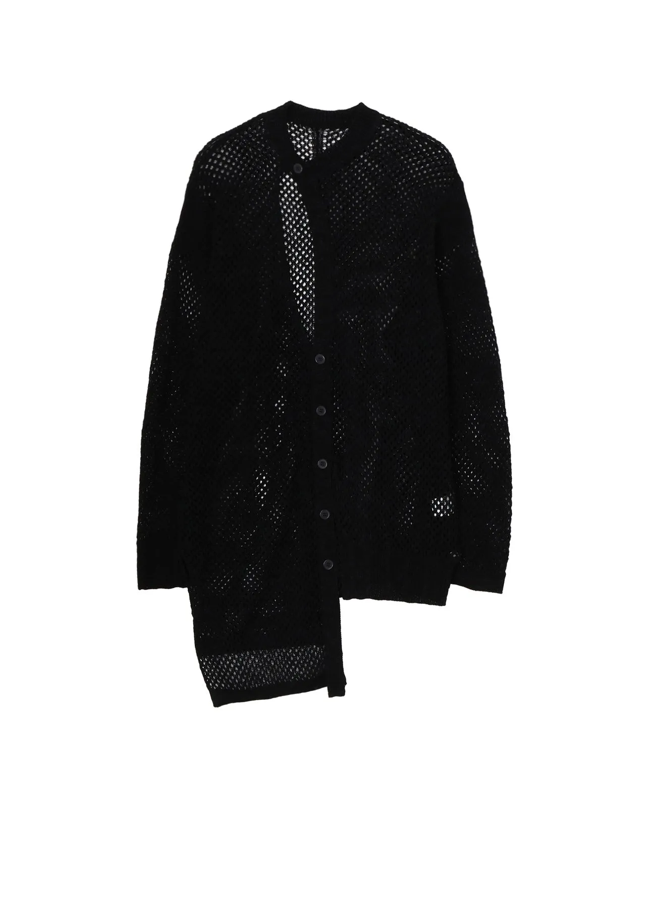 5G HEMMED PATTERN MESH ASYMMETRIC CARDIGAN sold by Yohji Yamamoto