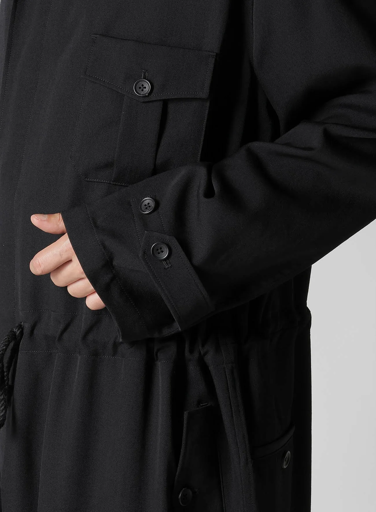 WOOL GABARDINE DOUBLE PLACKET JUMPSUIT sold by Yohji Yamamoto product image thumbnail 5