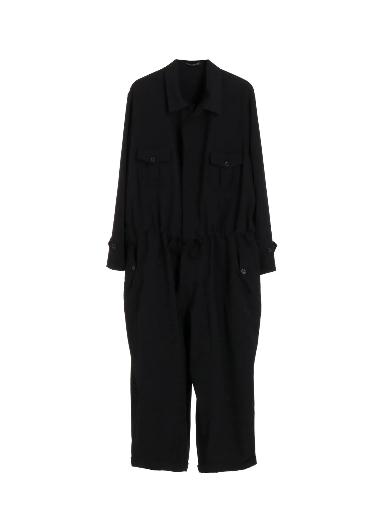 WOOL GABARDINE DOUBLE PLACKET JUMPSUIT sold by Yohji Yamamoto