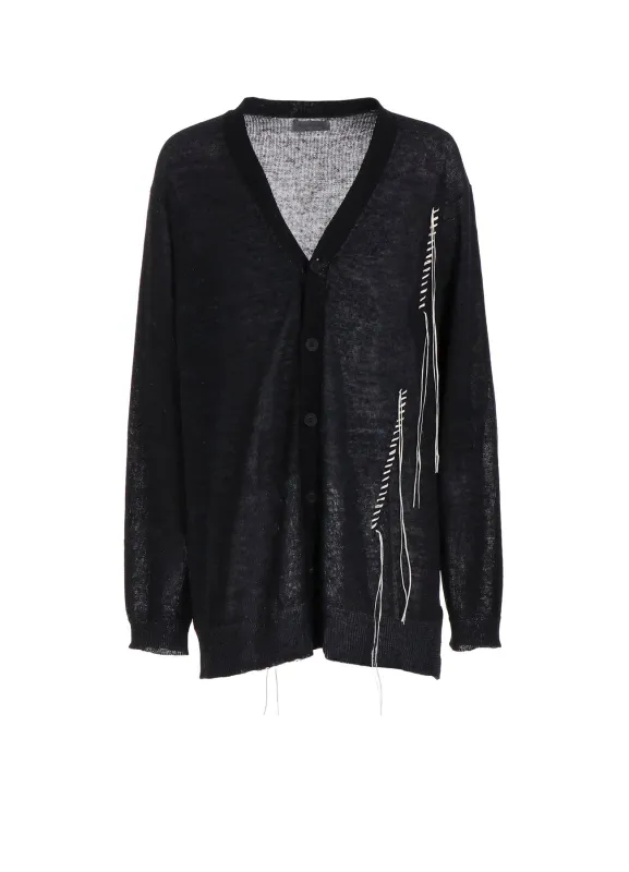 10G PLATED CROSSED PATTERN EMBROIDERY CARDIGAN sold by Yohji Yamamoto