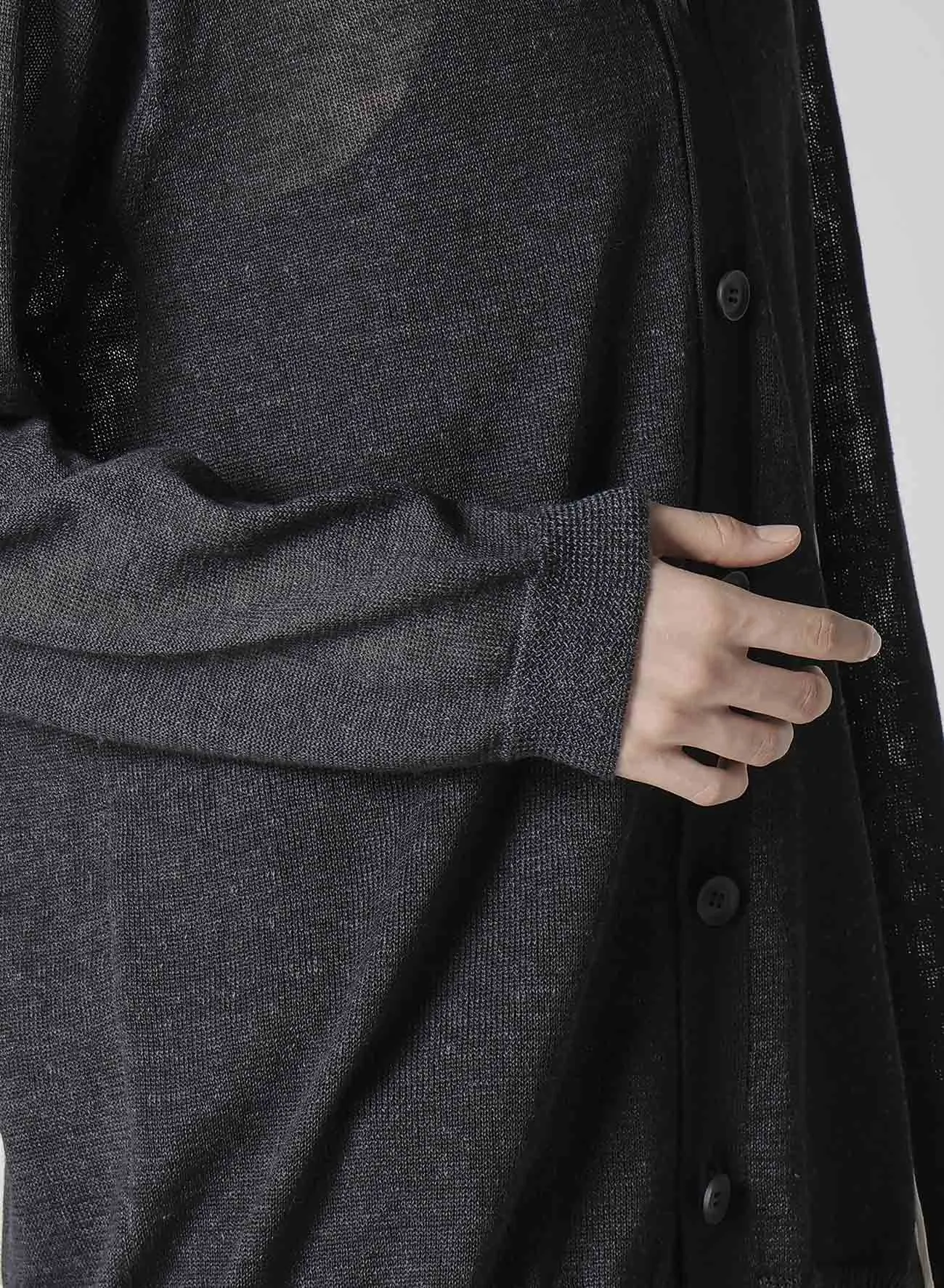 10G PLATED CROSSED PATTERN EMBROIDERY CARDIGAN sold by Yohji Yamamoto product image thumbnail 5