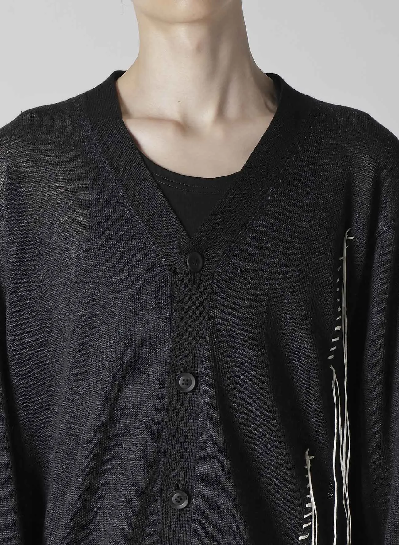 10G PLATED CROSSED PATTERN EMBROIDERY CARDIGAN sold by Yohji Yamamoto product image thumbnail 3