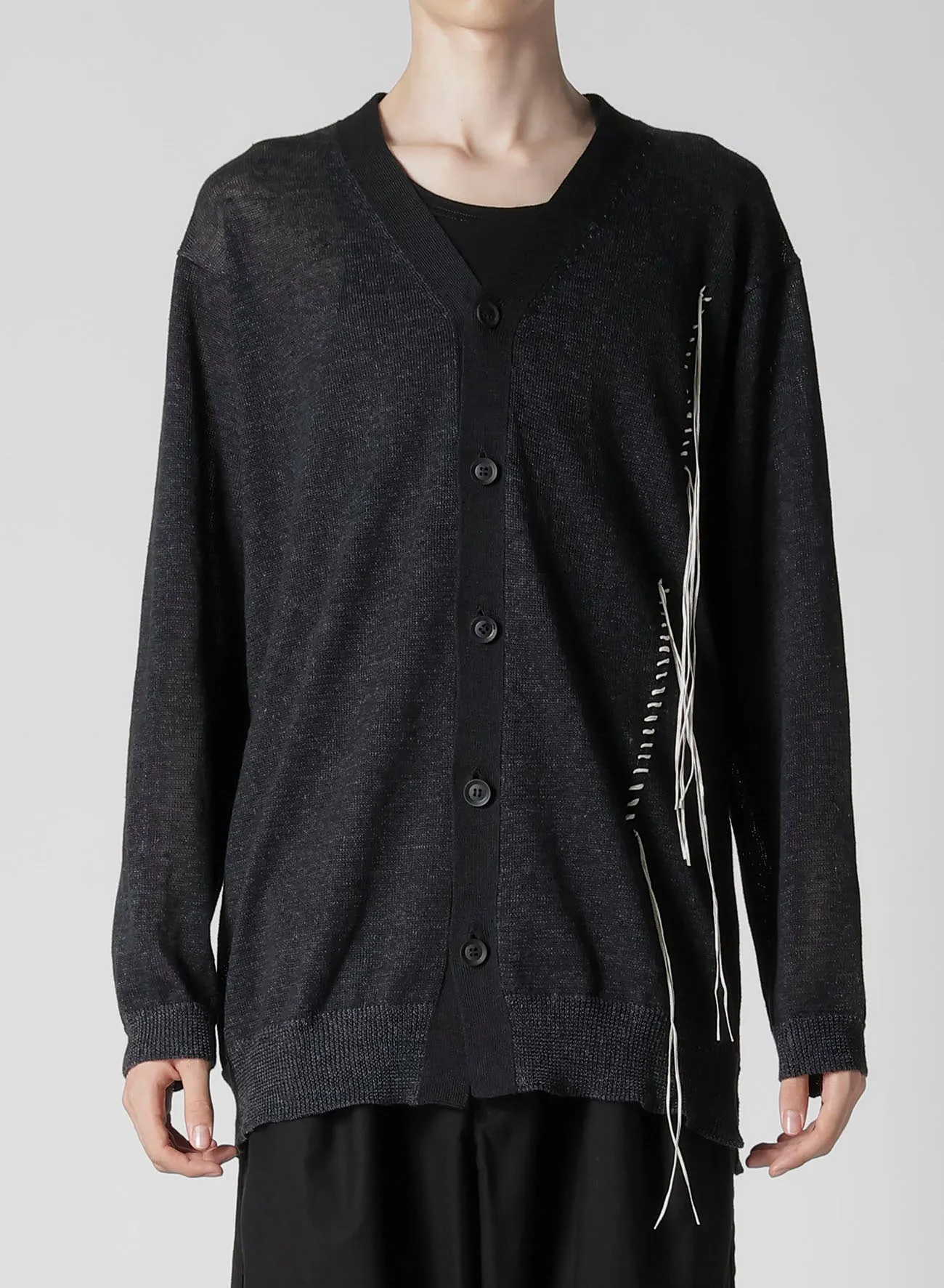 10G PLATED CROSSED PATTERN EMBROIDERY CARDIGAN sold by Yohji Yamamoto product image thumbnail 2