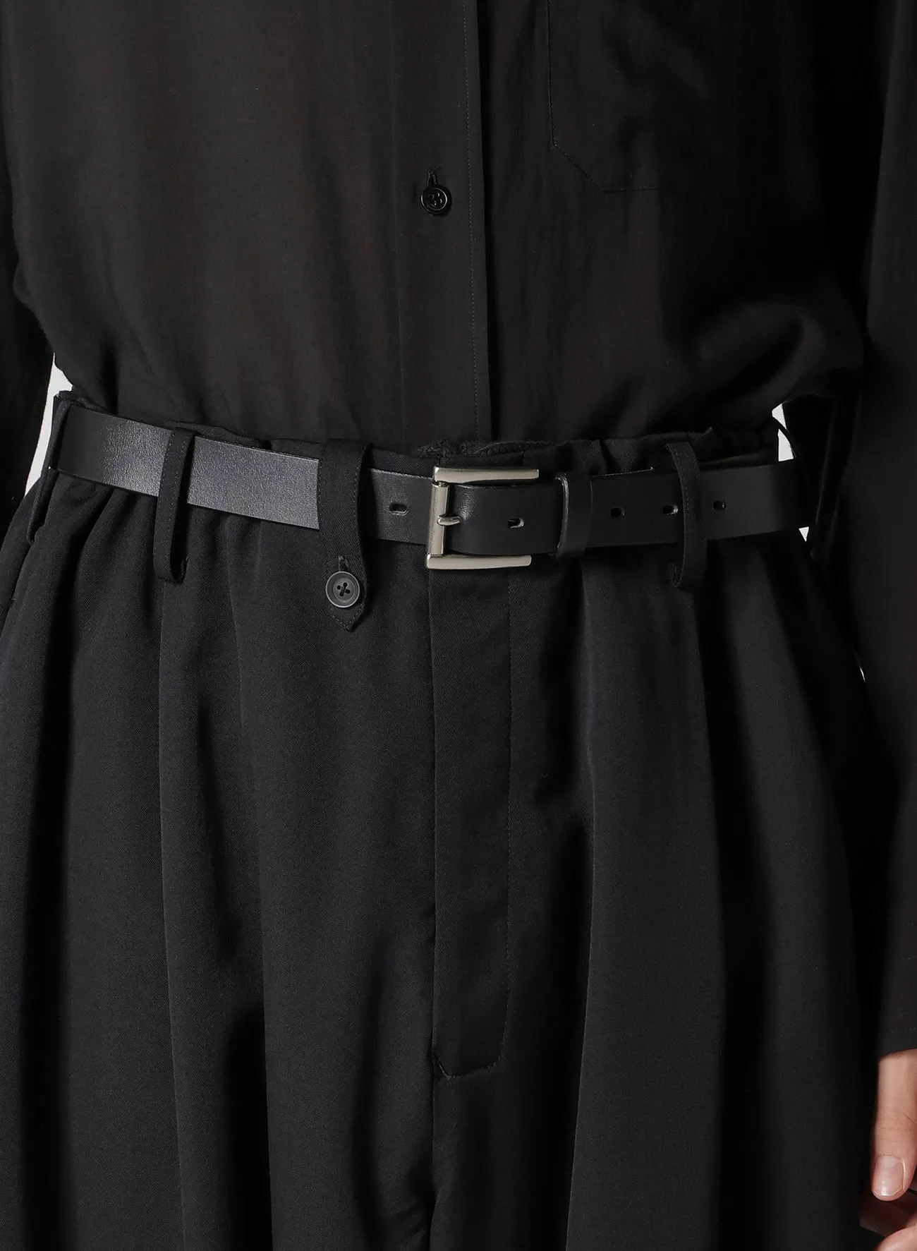 WOOL GABARDINE NEW STANDARD 2TUCKS STRING PANTS sold by Yohji Yamamoto product image thumbnail 3