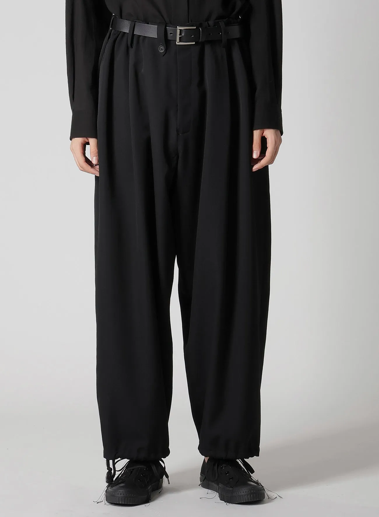 WOOL GABARDINE NEW STANDARD 2TUCKS STRING PANTS sold by Yohji Yamamoto product image thumbnail 2