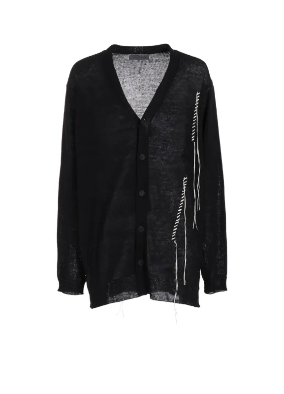 10G PLATED CROSSED PATTERN EMBROIDERY CARDIGAN sold by Yohji Yamamoto