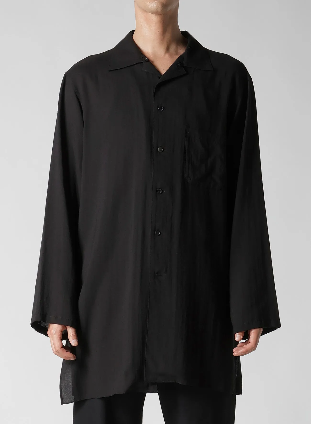 CELLULOSE LAWN BK BUTTON COLLAR BLOUSE sold by Yohji Yamamoto product image thumbnail 2